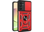 Custodia Per Samsung Galaxy A15 Con Anello Supporto Supporto Slitta Fotocamera Protezione Tpu Pc Hybrid Custodia Per Cellulare Rosso