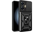 Custodia Per Realme C55 Con Anello Supporto Supporto Slitta Fotocamera Protezione Tpu Pc Hybrid Custodia Per Cellulare Nero