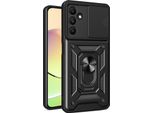 Custodia Per Samsung Galaxy A15 Con Anello Supporto Supporto Slitta Fotocamera Protezione Tpu Pc Hybrid Custodia Per Cellulare Nero