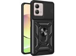Custodia Per Motorola Moto G53 / G13 / G23 Con Anello, Supporto, Protezione Fotocamera, Paraurti In Tpu, Custodia In Silicone Nero