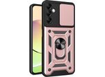 Custodia Per Samsung Galaxy A14 5G/4G Con Anello Supporto Supporto Slitta Fotocamera Protezione Tpu Pc Ibrido Custodia Del Telefono Cellulare Oro Rosa