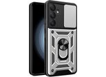 Custodia Per Samsung Galaxy A55 5G Con Anello Supporto Supporto Slitta Fotocamera Protezione Tpu Pc Hybrid Custodia Per Cellulare Argento