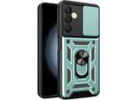 Custodia Per Samsung Galaxy A25 5G Con Anello Supporto Supporto Slitta Fotocamera Protezione Tpu Pc Hybrid Custodia Per Cellulare Verde