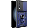 Custodia Per Honor 70 Con Anello Supporto Supporto Slitta Fotocamera Protezione Tpu Pc Hybrid Custodia Per Cellulare Blu