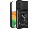 Custodia Per Samsung Galaxy A34 5G Con Anello Supporto Supporto Slitta Fotocamera Protezione Tpu Pc Hybrid Custodia Per Cellulare Nero
