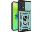 Custodia Per Motorola Moto G73 Con Anello Supporto Supporto Slitta Fotocamera Protezione Tpu Pc Hybrid Custodia Per Cellulare Verde