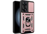 Custodia Per Oppo Reno8 T 4G Con Anello Supporto Supporto Scivolare Protezione Fotocamera Tpu Pc Ibrido Custodia Per Cellulare Oro Rosa