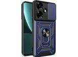 Custodia Per Infinix Hot 30 Con Anello Supporto Supporto Slitta Fotocamera Protezione Tpu Pc Hybrid Custodia Per Cellulare Blu