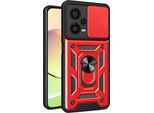 Custodia Per Xiaomi Redmi Note 12 Pro+ Con Anello Supporto Supporto Scivolare Protezione Fotocamera Tpu Pc Hybrid Custodia Per Cellulare Rosso