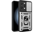 Custodia Per Xiaomi Redmi 12 4G Con Anello Supporto Supporto Slitta Fotocamera Protezione Tpu Pc Hybrid Custodia Per Cellulare Argento