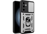 Custodia Per Samsung Galaxy A24 4G Con Anello Supporto Supporto Slitta Fotocamera Protezione Tpu Pc Hybrid Custodia Per Cellulare Argento
