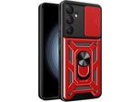 Custodia Per Samsung Galaxy A35 5G Con Anello Supporto Supporto Slitta Fotocamera Protezione Tpu Pc Ibrido Custodia Per Cellulare Rosso