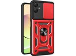 Custodia Per Samsung Galaxy A05 Con Anello Supporto Supporto Slitta Fotocamera Protezione Tpu Pc Ibrido Custodia Per Cellulare Rosso