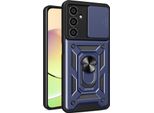 Custodia Per Samsung Galaxy M54 Con Anello Supporto Supporto Slitta Fotocamera Protezione Tpu Pc Hybrid Custodia Per Cellulare Blu
