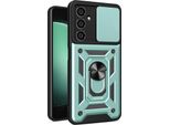 Custodia Per Samsung Galaxy S23 Fe Con Anello Supporto Supporto Slitta Fotocamera Protezione Tpu Pc Hybrid Custodia Per Cellulare Verde