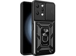 Custodia Per Xiaomi Redmi 12 4G Con Anello Supporto Supporto Slitta Fotocamera Protezione Tpu Pc Ibrido Custodia Per Cellulare Nero