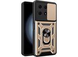 Custodia Per Honor X8A Con Anello Supporto Supporto Slitta Fotocamera Protezione Tpu Pc Hybrid Custodia Per Cellulare Oro