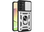 Custodia Per Samsung Galaxy A15 Con Anello Supporto Supporto Slitta Fotocamera Protezione Tpu Pc Hybrid Custodia Per Cellulare Argento