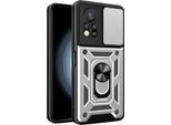 Custodia Per Infinix Hot 11S Nfc Con Anello Supporto Supporto Slitta Fotocamera Protezione Tpu Pc Ibrido Custodia Per Cellulare Argento