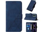Custodia In Pelle Flip Per Xiaomi Poco F5 Pro /Redmi K60 /K60 Pro Custodia Design Portafoglio Con Goffratura, Porta Carte E Supporto Blu