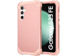 Custodia Per Samsung Galaxy S23 Fe Hybrid 3In1 Pc E Tpu Antiurto, Custodia Resistente Oro Rosa