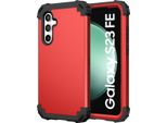 Custodia Per Samsung Galaxy S23 Fe Hybrid 3In1 Pc E Tpu Antiurto, Custodia Resistente Rossa