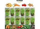 10 Pezzi Sacchetto Per Piante, Sacchetto Per Patate 7 Galloni Con Manici E Finestra, Sacchetto Di Coltivazione Vegetale Traspirante Sacchetto Per Carote / Cipolle / Verdure (Verde)