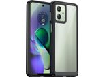 Custodia Per Motorola Moto G54 Trasparente, Antiurto Tpu Silicone Custodia Protettiva Nero