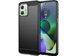 Custodia Per Motorola Moto G54 In Silicone Tpu Morbido, Fibra Di Carbonio, Custodia Protettiva Antiurto Nera