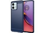 Custodia Per Motorola Moto G84 In Silicone Tpu Morbido, Fibra Di Carbonio, Custodia Protettiva Antiurto Blu