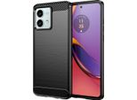 Custodia Per Motorola Moto G84 In Silicone Tpu Morbido, Fibra Di Carbonio, Custodia Protettiva Antiurto Nera