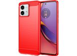 Custodia Per Motorola Moto G84 In Silicone Tpu Morbido, Fibra Di Carbonio, Custodia Protettiva Antiurto Rossa