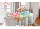 Abakuhaus Tovaglia Rotonda Mandala Arcobaleno, Petals, Tovaglia Circolare Per Sala Da Pranzo Decorazione Cucina, 150 Cm, Multicolore