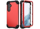 Custodia Per Samsung Galaxy S24 Hybrid 3In1 Pc E Tpu Antiurto, Custodia Resistente Rosso
