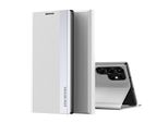 Custodia Galaxy S22 Ultra 5G, Custodia Flip Stand Magnetica In Finto Cuoio Per Samsung Galaxy S22 Ultra 5G Bianco