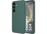 Custodia Per Samsung Galaxy S24 Morbido Silicone Liquido, Custodia In Gomma Antiurto Verde Notte