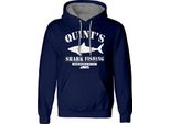 Jaws Felpa Con Cappuccio S Navy Unisex Quints Squalo Pesca
