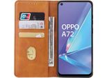 Smartphonica Oppo A72 Custodia In Pelle Con Chiusura Magnetica E Porta Carte A Libro - Marrone