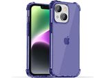 Smartphonica Iphone 14 Plus Custodia In Silicone Antiurto Trasparente Con Paraurti - Blu Scuro