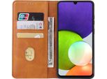 Smartphonica Samsung Galaxy A22 4G Custodia In Ecopelle Con Chiusura Magnetica E Porta Carte A Libro - Marrone
