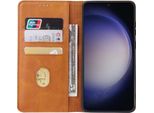 Smartphonica Samsung Galaxy S23 Ultra Custodia In Ecopelle Con Chiusura Magnetica E Porta Carte A Libro - Marrone