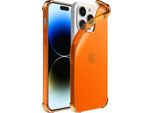 Smartphonica Iphone 14 Pro Max Custodia In Silicone Antiurto Trasparente Con Paraurti - Arancione