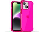 Smartphonica Iphone 14 Plus Custodia In Silicone Antiurto Trasparente Con Paracolpi - Rosa Neon