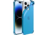 Smartphonica Iphone 14 Pro Max Custodia In Silicone Antiurto Trasparente Con Paracolpi - Blu