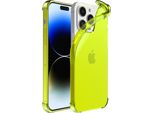 Smartphonica Iphone 14 Pro Max Custodia In Silicone Antiurto Trasparente Con Paraurti - Giallo Neon
