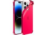 Smartphonica Iphone 14 Pro Max Custodia In Silicone Antiurto Trasparente Con Paracolpi - Rosa Neon