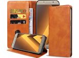 Smartphonica Samsung Galaxy A7 2017 Custodia In Pelle Con Chiusura Magnetica E Porta Carte A Libro - Marrone