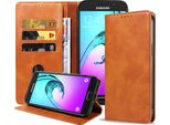 Smartphonica Samsung Galaxy A5 2016 Custodia In Pelle Con Chiusura Magnetica E Porta Carte A Libro - Marrone