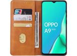 Smartphonica Oppo A9 2020 Custodia In Pelle Con Chiusura Magnetica E Porta Carte A Libro - Marrone
