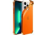 Smartphonica Iphone 13 Pro Max Custodia In Silicone Antiurto Trasparente Con Paraurti - Arancione